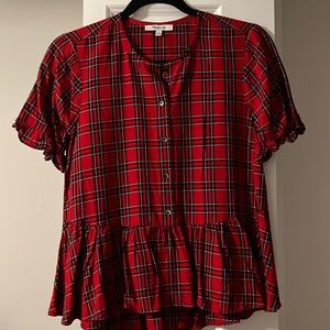 Madewell plaid peplum top